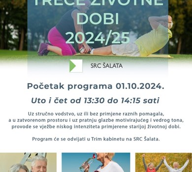 Počinje program rekreacije za treću životnu dob od 01.10.2024.